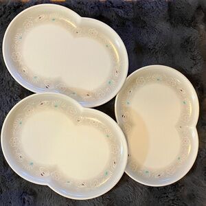 Set of 3 Vintage 1950s Branchell Melmac Double Bubble Platter Plates Spring Lite